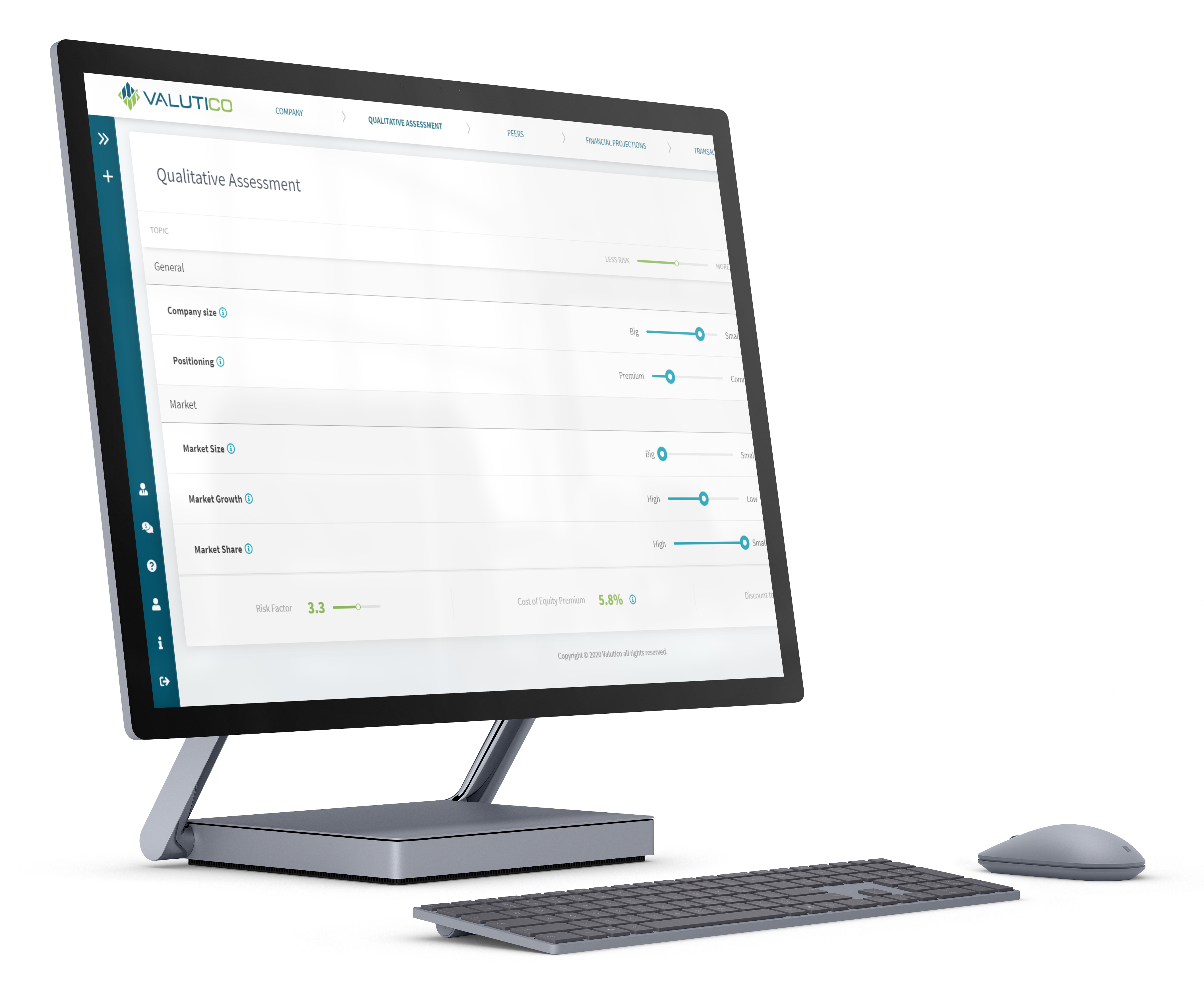 Valutico impairment testing screenshot