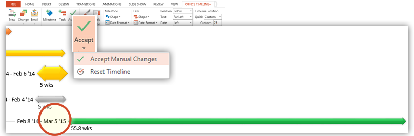 Accept Manual Changes button