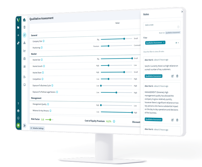 Valutico on a desktop monitor